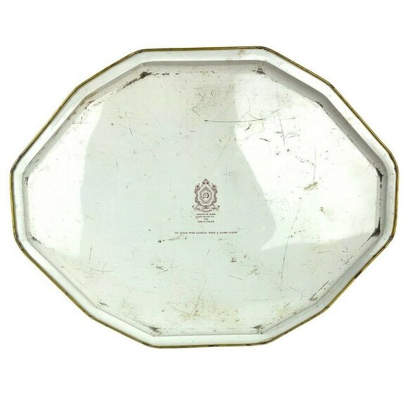 Daher Decorated Ware Metal Tray Floral Fruit Design Vintage Made In England - Picture 2 of 6